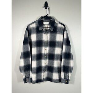 Abercrombie & Fitch Flannel Mens Large Blue Plaid Soft‎ AF Relaxed Grunge Cabin